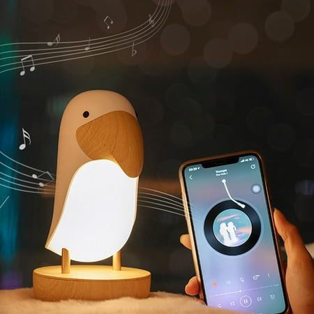 

Naittoop Summer Clearance Desk Lamp Table Lamp Wooden Night Light Usb Rechargeable Purpose Light Bedroom Warm Reminder Light With Bluetooth