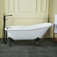 thumbnail image 2 of Aqua Eden VCTND6630NF0 67" Cast Iron Classic Flat-Rim Single Slipper Clawfoot Tub (No Faucet Drillings), White/Matte Black, 2 of 6