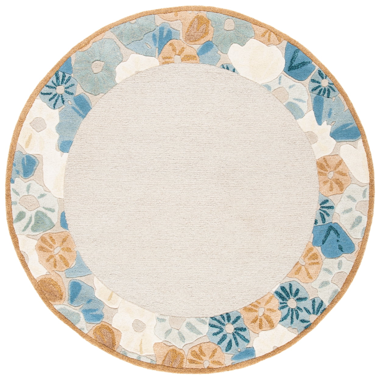 SAFAVIEH Martha Stewart Poppy Floral Border Area Rug, Cornucopia Beige, 5' x 8'