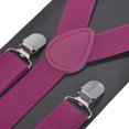 thumbnail image 3 of Toptie Unisex Suspenders Solid Color Y-Back Clip Suspender - 1 Inch Wide-ROSERED, 3 of 7