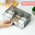 thumbnail image 6 of IWNTWY Qtip Holder Dispenser Bathroom Acrylic Swab Ball Holder with 3 Compartments for Cotton Swab, Ball, Cotton Pad, 6 of 7