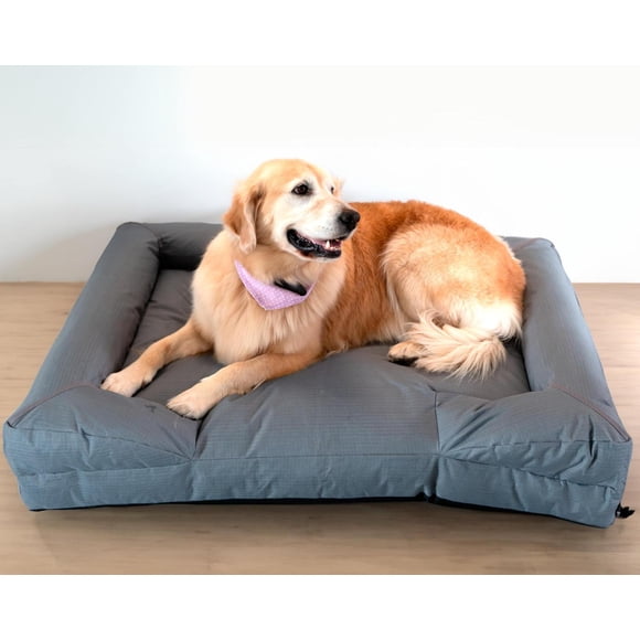 Cama para Perro Extra Grande Resistente e Impermeable para Exterior Homero en Gris
