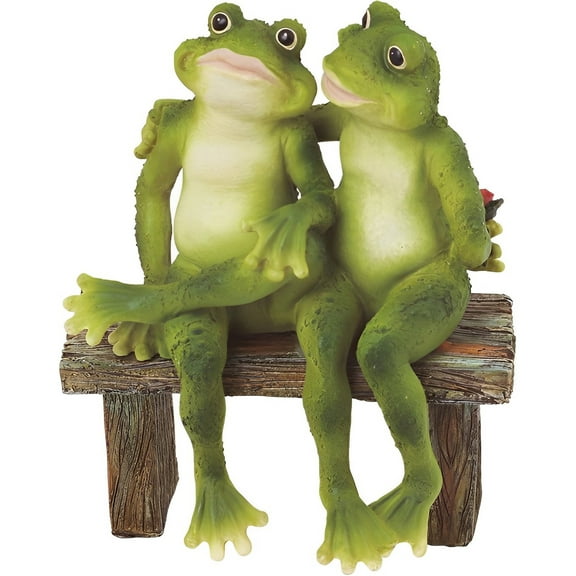 FC Design 5"H Frog Couple Sitting on Bench Animal Figurine Statue Sculpture Ornament Decoration Home/Room Decor and Unique Gift Ideas for Housewarming, Holidays and Birthdays