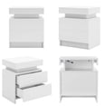 thumbnail image 6 of Hommpa RGB LED Light  2 Drawers Nightstand High Gloss White Bedside Tables for Bedroom Furniture, 6 of 9