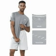thumbnail image 4 of NORTHYARD Men's Workout Shirts Running Athletic Short Sleeve T-shirts Lightgrey L, 4 of 7