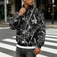 thumbnail image 4 of Havenx Men's Flannel 1/4 Zip Pullover Sweatshirt Long Sleeve Collared Pullover Sweater Mock Neck Camouflage Print Sweatshirt 2026 Fall Winter Casual Lightweight Soft Outfits,Black L, 4 of 7