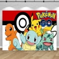 thumbnail image 4 of Fondo de fotografía de feliz cumpleaños de Pokémon, decoración para baby shower de niños y niños, pancarta de fondo de anime de Pikachu, monstruo de bolsillo, 4 of 4