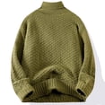 thumbnail image 5 of YLSDY Men Cable Knit Sweater Casual Oversized Turtleneck Long Sleeve Pullover Sweater Stylish Warm Knitwear Jumper Top Army Green XXXL, 5 of 5