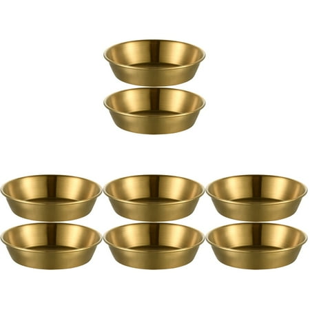 

Bestonzon 8 pcs Stainless Steel Seasoning Dishes Metal Sauce Dishes Korean Spice Seasoning Dishes