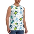 thumbnail image 2 of Uemuo Cartoon Sea Creatures Pattern Men's Sleeveless T-Shirt,Muscle Athletic Tank Top, Moisture-wicking Quick-dry Breathable Classic Tee Top for Gym Run Outdoor Sports-XX-Large, 2 of 8
