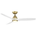 thumbnail image 2 of Skylark 54" Soft Brass/Matte White Dimmable LED Smart Ceiling Fan with Remote Control, 2 of 9