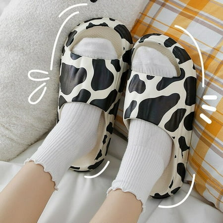 

CoCopeaunt Women Slippers New Summer Beach Shoes Indoor Ourdoor Slides Female Cow Zebra Pattern Slipper Soft Flip Flops Cute Sandals