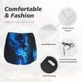 thumbnail image 4 of KLL Blue Fire Cool Wolf Pattern Shorts Women,Athletic Shorts High Waisted Running Shorts Pocket Sporty Short Gym Elastic Workout Shorts-Medium, 4 of 7