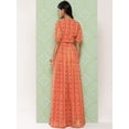 thumbnail image 6 of Janasya Women's Orange Georgette Digital Ethnic Printed Lehenga Choli, 6 of 8