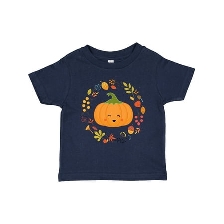 

Inktastic Thanksgiving Wreath Autumn Fall Pumpkin Gift Toddler Boy or Toddler Girl T-Shirt