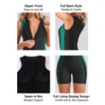 thumbnail image 2 of ANFERRY One Piece Athletic Bathing Suit Tummy Control Boyleg Swimsuit Color Block Zipper Modest Swimwear, 2 of 9