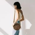 thumbnail image 3 of S-ZONE Leather Crossbody Bags for Women Trendy Circle Cross Body Shoulder Bag Designer Round Purses, 3 of 7