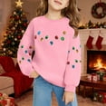 thumbnail image 2 of XAOFW Christmas Kids Sweatshirts Girls Pocket Winter Fuzzy Season Festive Long Sleeve O-Neck Printing School Sport Trendy Party Night Tops, 2 of 4