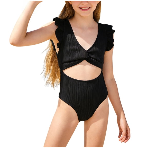 JFOPQVSM Lace Solid Color Swimsuit for Girls Perfect for Hot Springs Vacations and Water Sports