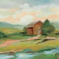 thumbnail image 2 of Vassileva, Silvia 26x26 White Modern Wood Framed Museum Art Print Titled - Springtime Farm Pastel Sq, 2 of 4