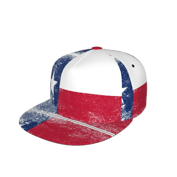 Men Women Retro Texas Flag Flat Bill Hip Hop Visor Snapback Hat Adjustable Baseball Cap