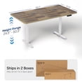 thumbnail image 5 of VIVO Electric 55" x 28" Stand Up Desk, Reclaimed Wood Table Top, White Frame, 5 of 8