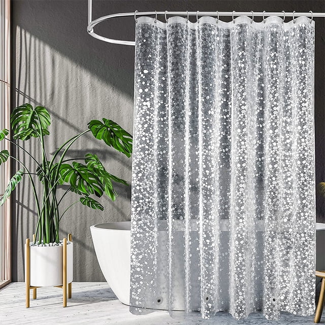 Cortinas antimoho, cortinas de baño EVA resistentes al agua con 5 imanes, 180 x 180 cm, panel