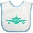 thumbnail image 3 of Inktastic Cute Teal Airplane Boys or Girls Baby Bib, 3 of 4