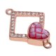 thumbnail image 2 of 1 piezas cuadradas conectores de corazón resultados de la joyería Charm Rose Gold + Red Sunnimix Encantos de conectores de corazón, 2 of 8