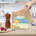 thumbnail image 6 of Peaceful Beach Pattern Design Thick U Shape Acrylic Napkin Holder Non Slip Space Saving for Kitchen, 6 of 9