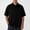 Black, variant on Men's Solid Color Linen-Blend Shirt, Chest Pocket & Camp Collar, Short Sleeve Button-Down for Casual & Vacation Orange XXXL