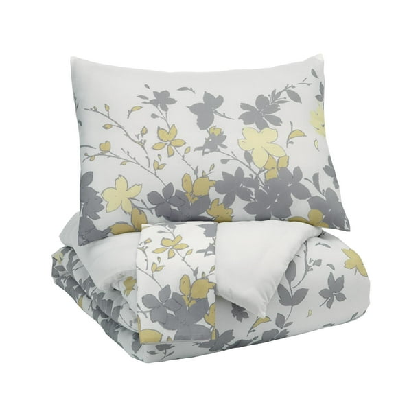 Signature Design by Ashley Maureen Gray/Yellow Queen Comforter Set