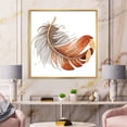 thumbnail image 2 of Designart 'Orange Ethnic Bird Feather On White' Bohemian & Eclectic Framed Canvas Wall Art Print, 2 of 5