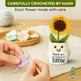 thumbnail image 4 of Emotional Support Crochet Flower Gift, Handmade Plush Plant with Positive Message, Unique Mini Decor for Desk, Friends, Teachers, 5 Styles - Growth Gratitude Bloom, 4 of 7