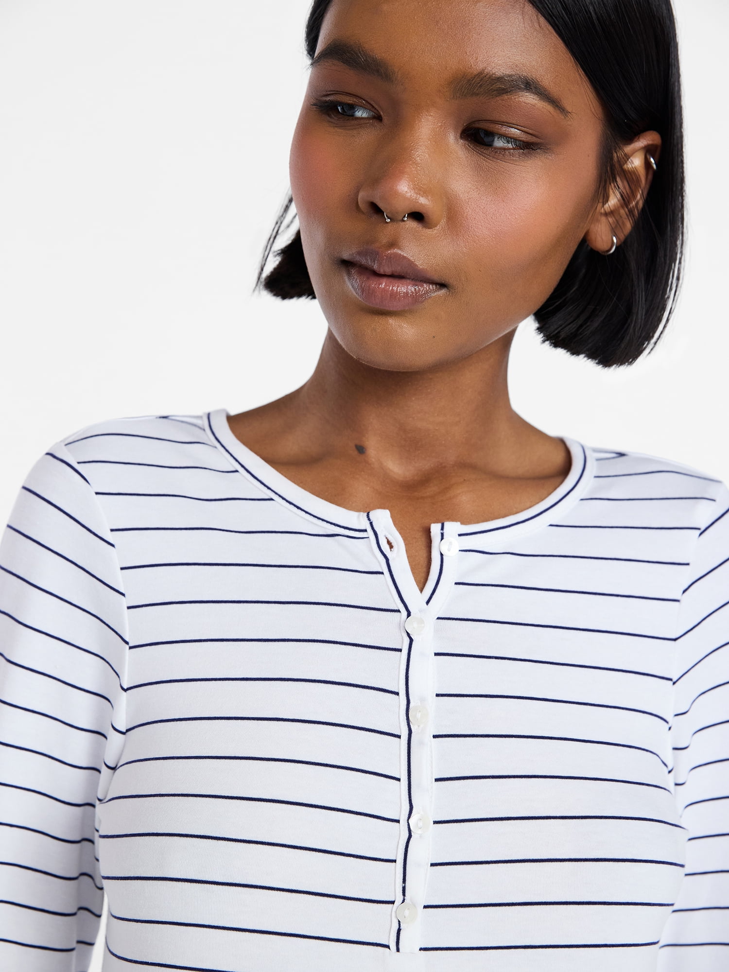No Boundaries Cloud Core Sleepwear Henley Shirt, Women's XS-XXL