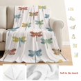 thumbnail image 5 of Watercolor Dragonfly Blanket Soft Cozy Warm Throw Blanket for Couch, Plush Fuzzy Flannel Fleece Blankets for Sofa, Country Farmhouse Animal Beige Bed Blankets Lightweight Gifts for Women, 40"x50", 5 of 9