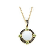 Carlo Viani White Abalone Pendant Necklace in 14k Yellow Gold Plated Silver