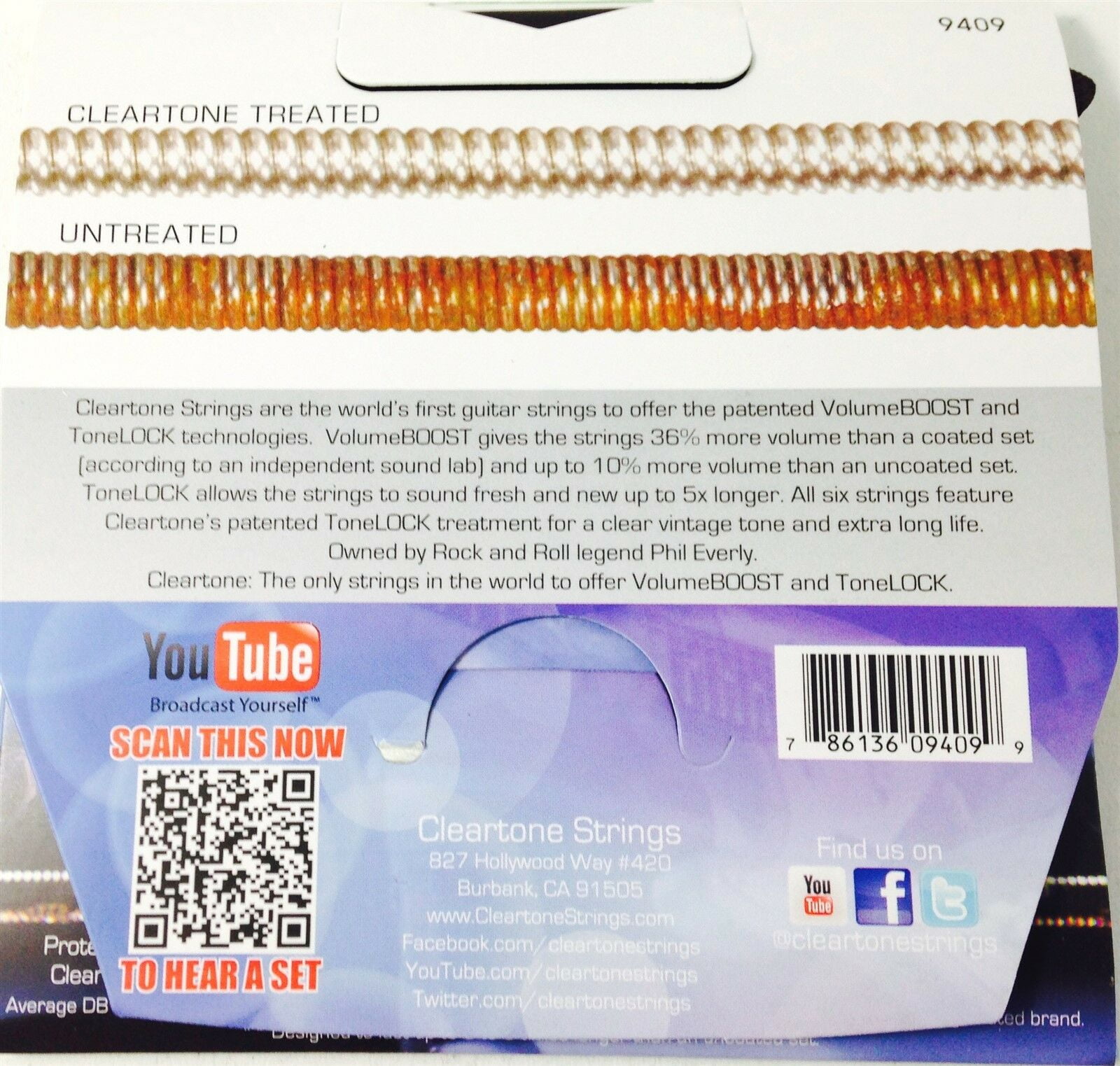 Cleartone Guitar Strings Electric Nickel Plated Hybrid 9-46