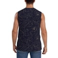 thumbnail image 4 of Lsque Copper-Gold Gloss Outline Peony Print Men's Cotton Blend Sleeveless Muscle Shirts (S-3XL)- Moisture Wicking, Odor Protection, UPF 30+,XX-Large, 4 of 8