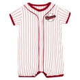 thumbnail image 2 of Newborn & Infant Colosseum White Wisconsin Badgers Pinstripe Dusty Romper, 2 of 3