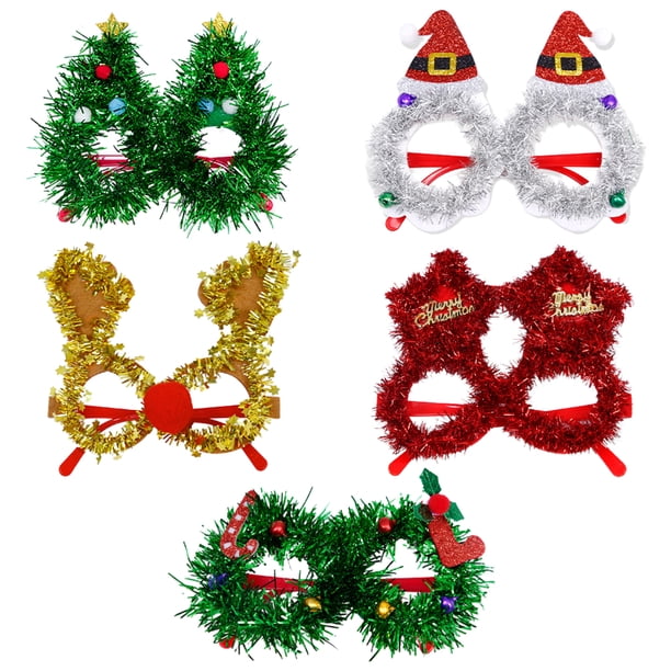 GOOHOCHY 5 gafas navideñas originales y divertidas para fiestas, estilo variado