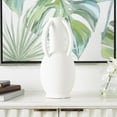 thumbnail image 2 of DecMode 15" Textured Cream Ceramic Vase with 4 Handles, 2 of 9
