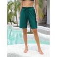 thumbnail image 2 of Charmo Women Swim Shorts Boy Leg Boardshorts with Built-in Brief Solid Beach Swimsuit Bottoms, 2 of 5