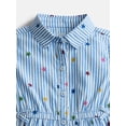 thumbnail image 2 of Wonder Nation Toddler Girls' Button Front Cotton Shirtdress with Short Sleeves, Sizes 12M-5T, 2 of 3