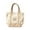 Khaki, variant on 2026 Mini Pastel Stripe Canvas Tote Bag, TJ Limited Edition Canvas Embroidery Handbag, Women's Lightweight Durable Summer Beach Bag for Vacation Commute Everyday, Pink
