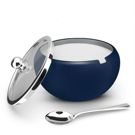 

Kook 16 Oz Stainless Steel Sugar Bowl with Lid and Spoon Kitchen Accessories