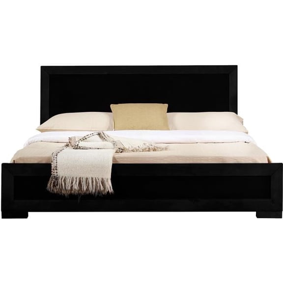 Trent Wooden Platform Bed, Black, Queen Size - 82.28 x 62.99 x 35.43 in.