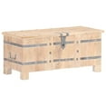 thumbnail image 2 of vidaXL Solid Wood Acacia Storage Chest, Dark Brown/Light Brown, 2 of 12