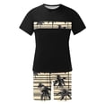 thumbnail image 5 of VBTAPA Mens Casual 2 Piece Outfits Tropical Printed Crew Neck Short Sleeve T Shirts and Shorts Tracksuit Set Summer Jogging Workout Sets Limited Time Sales Black S, 5 of 6