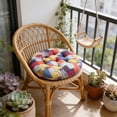 thumbnail image 2 of Shipiny Comfortable Round Seat Cushion for Dining Chair Office Chair Student Chair, 15.8x15.8 Inches, Flax Material Breathable Pad for Living Room Bedroom Kitchen Outdoor Use, B, 2 of 6